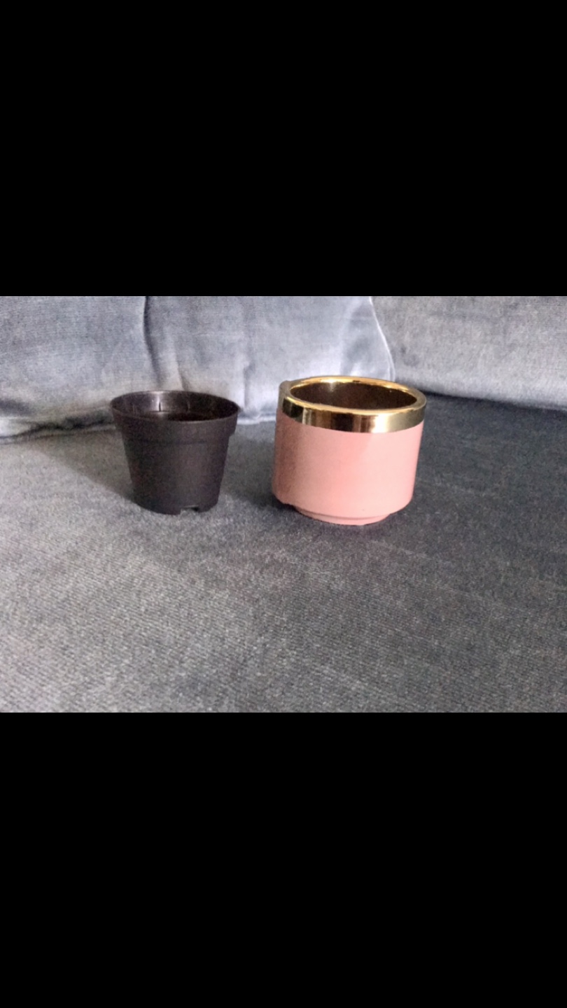 Lovely Pink & Gold Ceramic Plant Pot ✨+FREE Insert - photo 4