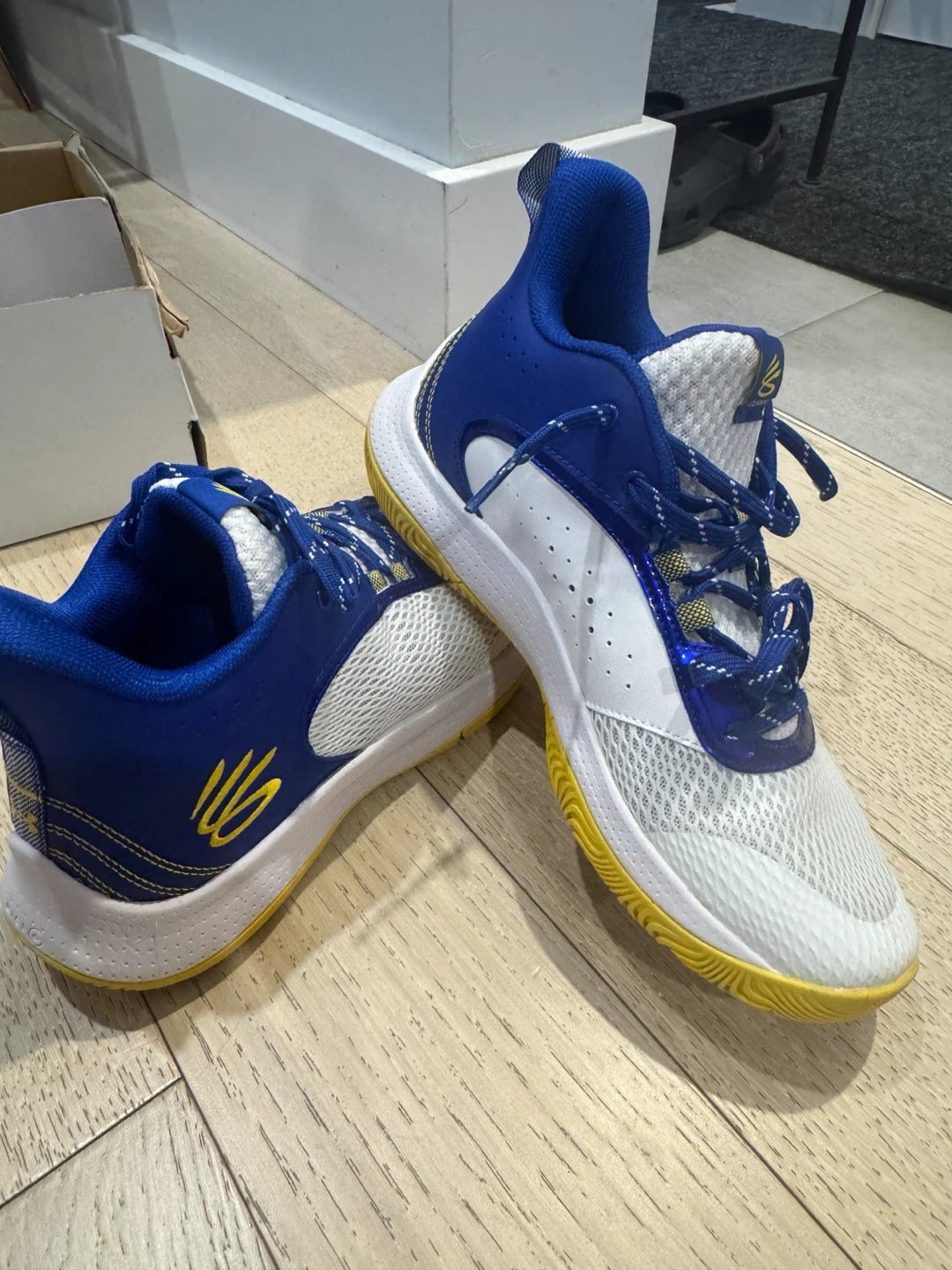 Under Armour Curry Flow 9 Shoes - Blue/White/Yellow - photo 2