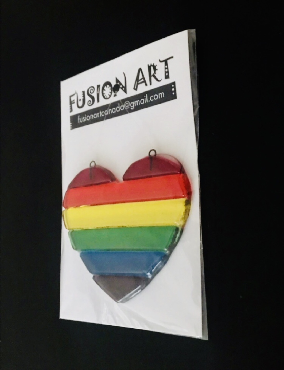 🌈 Glass Rainbow Heart Dream Catcher ✨NEW - photo 2