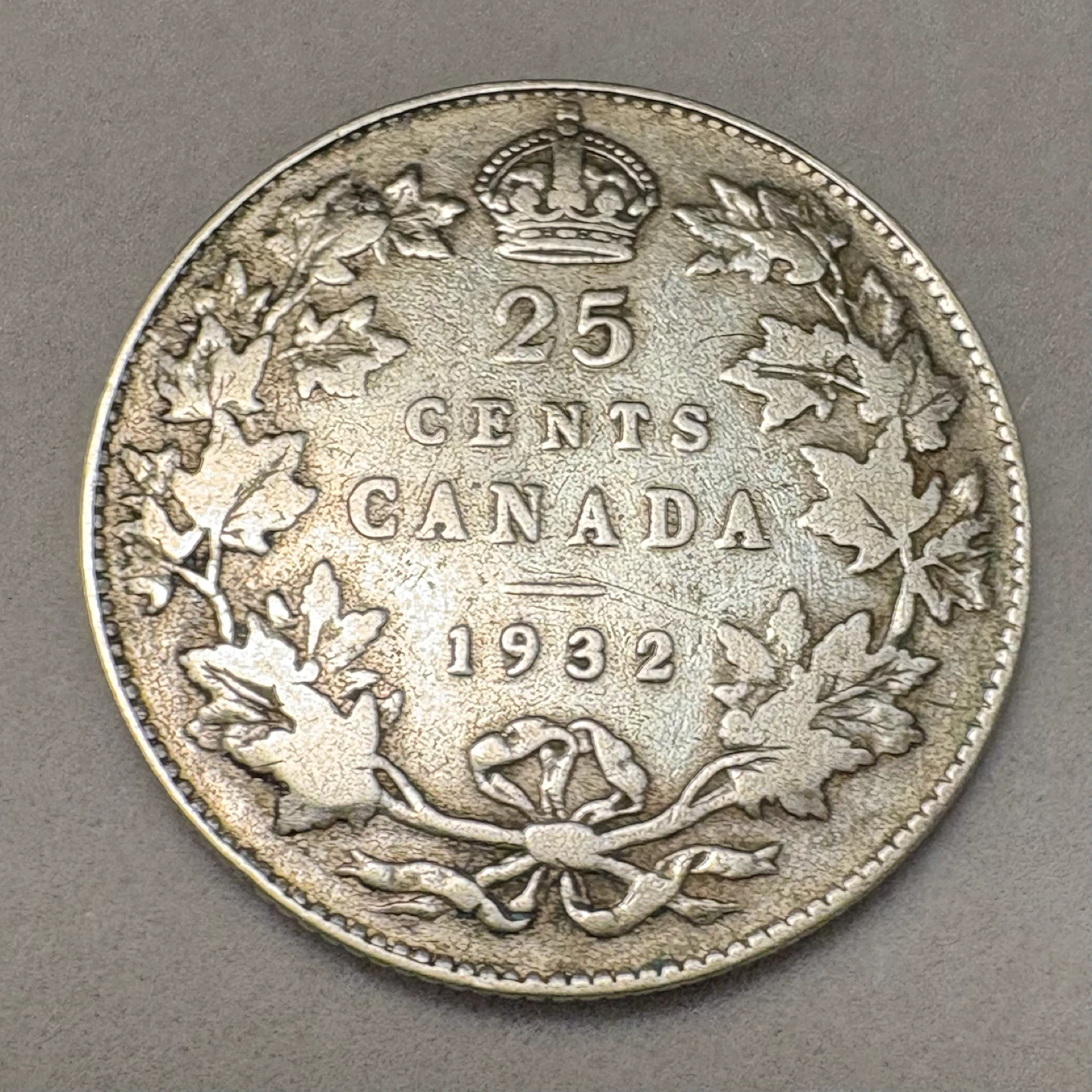 1932 Canadian Silver 25 Cents