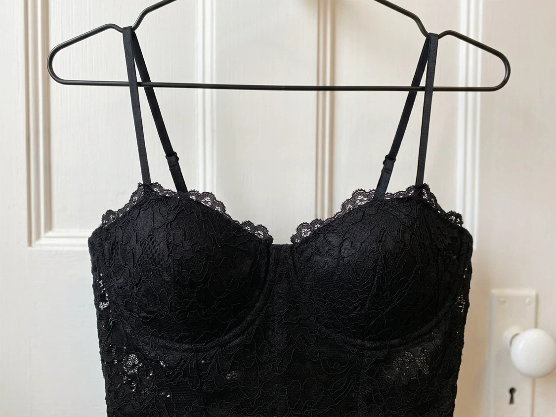 Zara Black Lace Bralette Cami - Size M