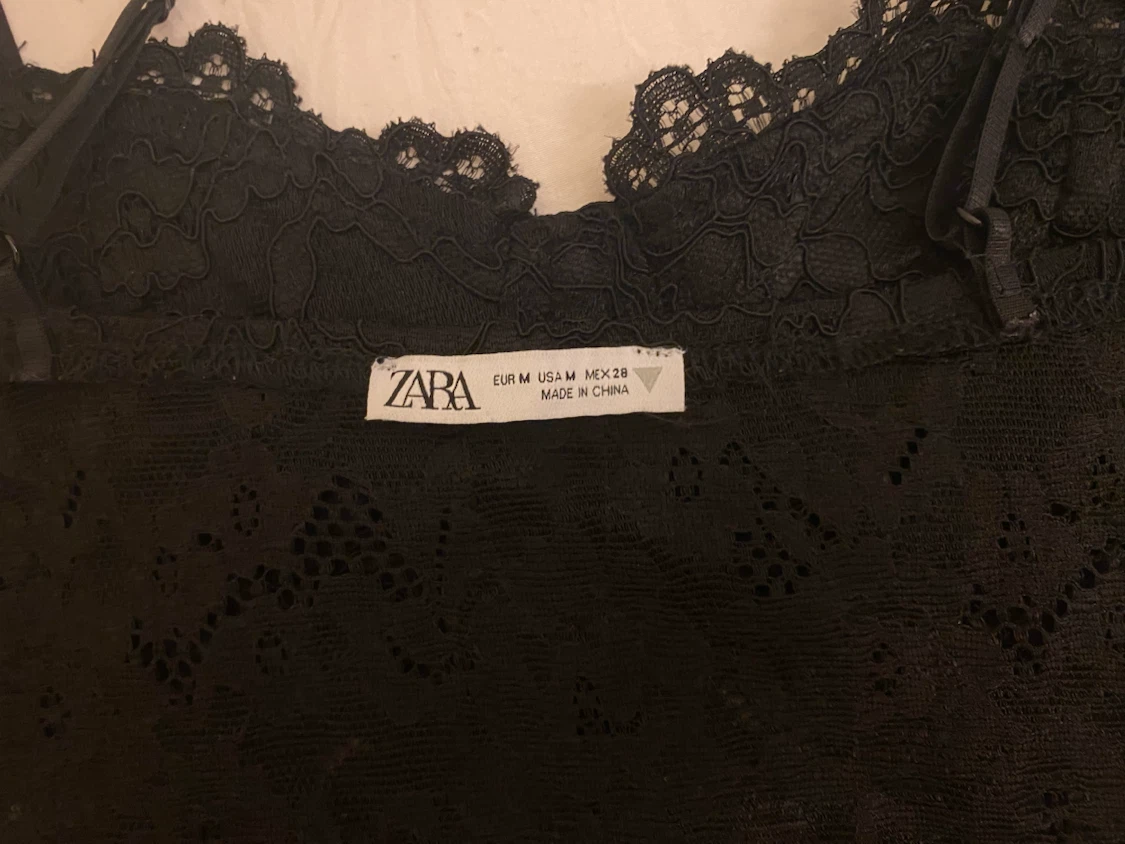 Zara Black Lace Bralette Cami - Size M - photo 3