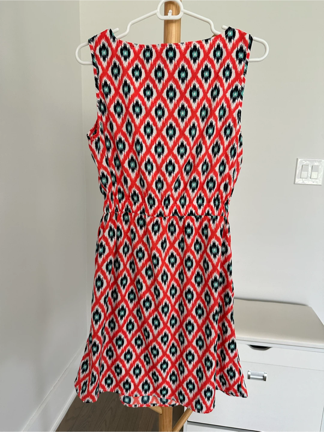 Indulge Women's Sleeveless Ikat Print Dress