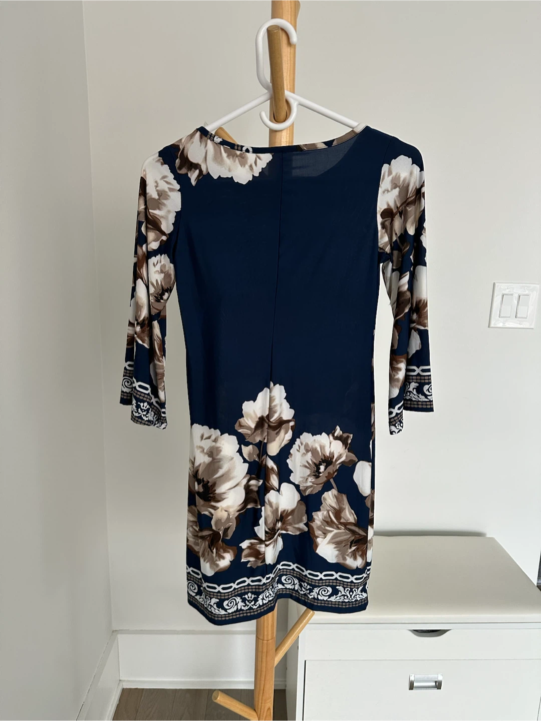 Women's Navy Floral Long Sleeve Dress - photo 2