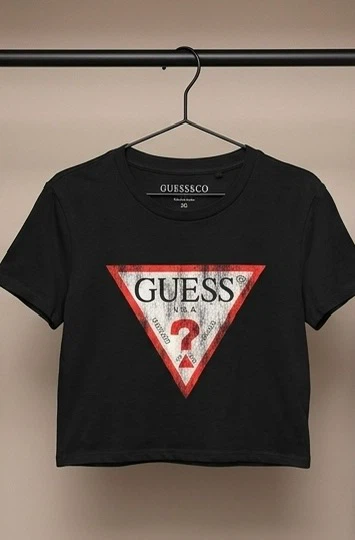 Guess Black Cropped T-Shirt - photo 3