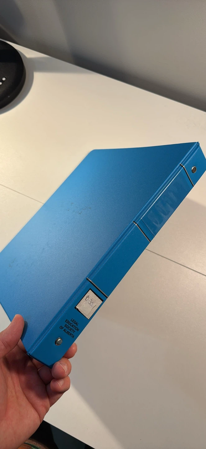 Blue Legal Education Society of Alberta Binder - photo 3