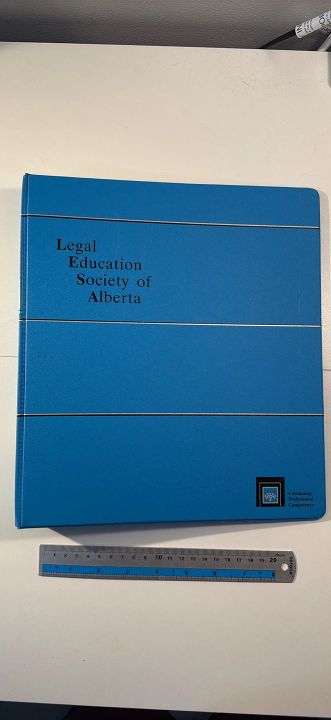 Blue Legal Education Society of Alberta Binder - photo 4