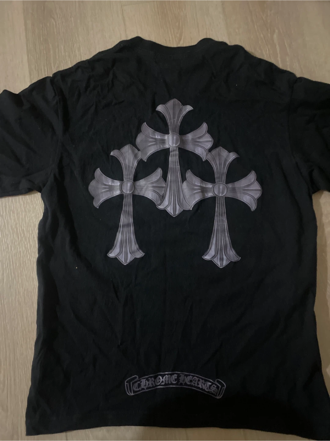 Chrome Hearts T-Shirt Black Triple Cross Logo Graphic Tee - photo 2