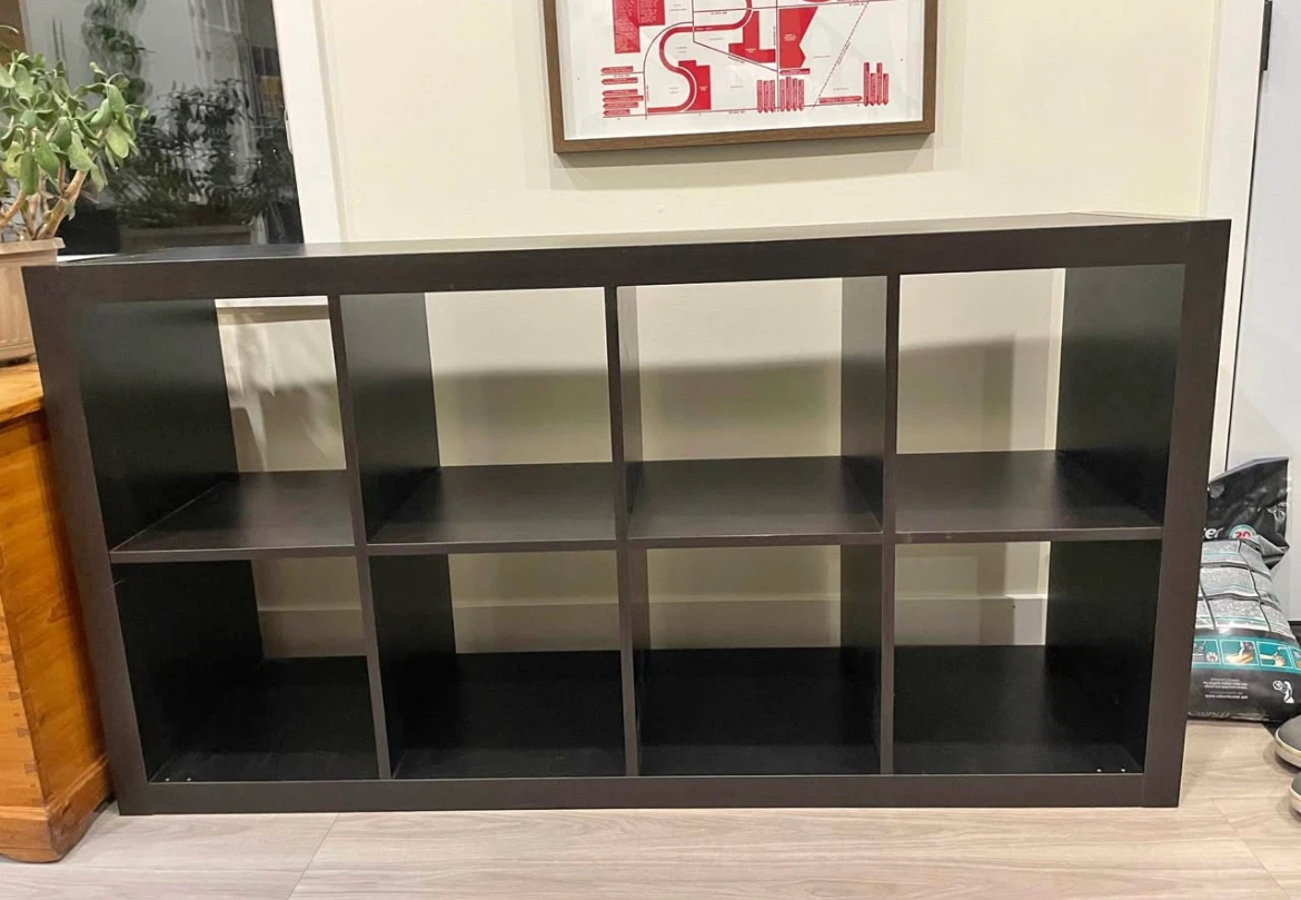 IKEA KALLAX 2x4 shelf black brown