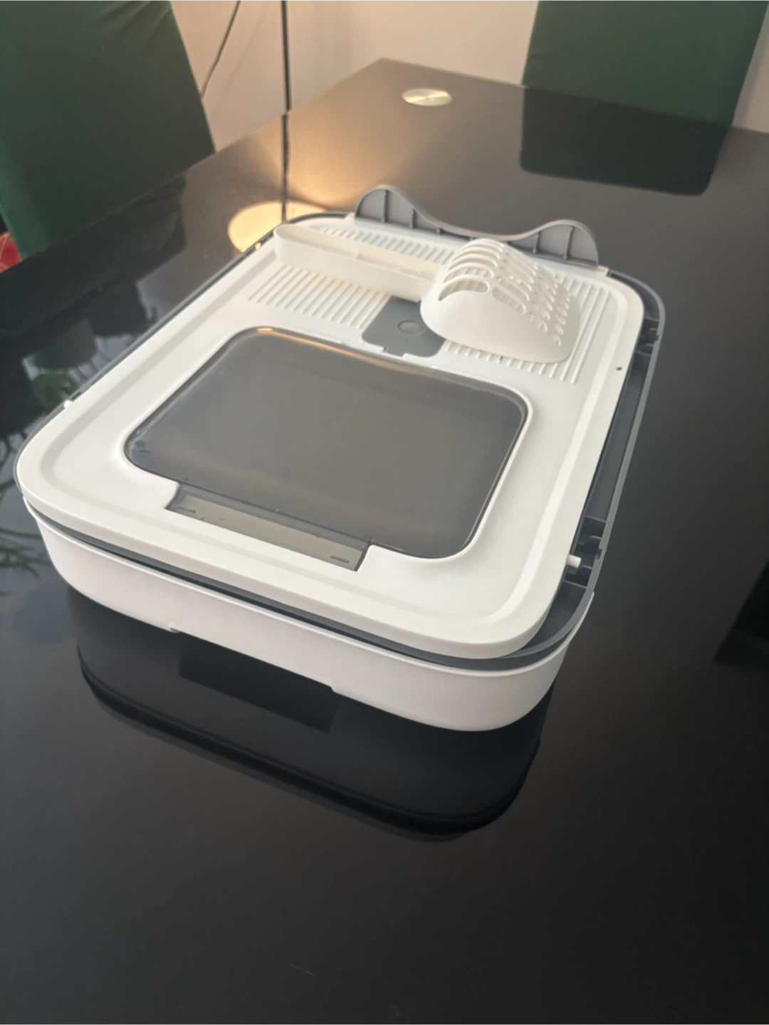 Grey and White Litter Box with Scoop - photo 2