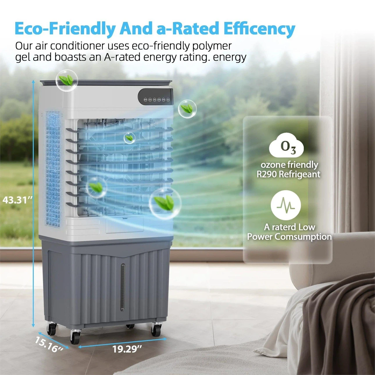 Portable Evaporative Air Cooler Fan with Ice Packs - photo 2