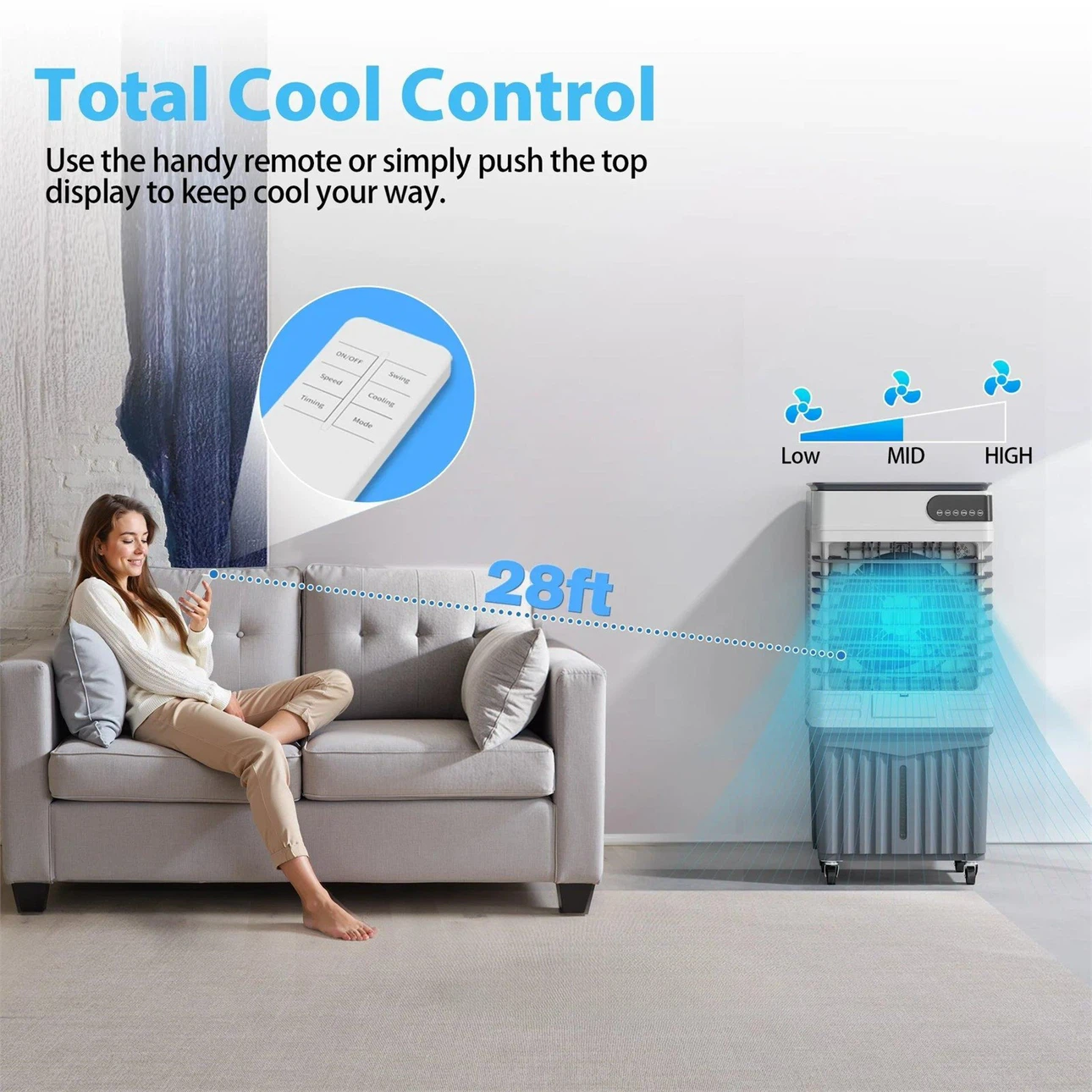 Portable Evaporative Air Cooler Fan with Ice Packs - photo 4