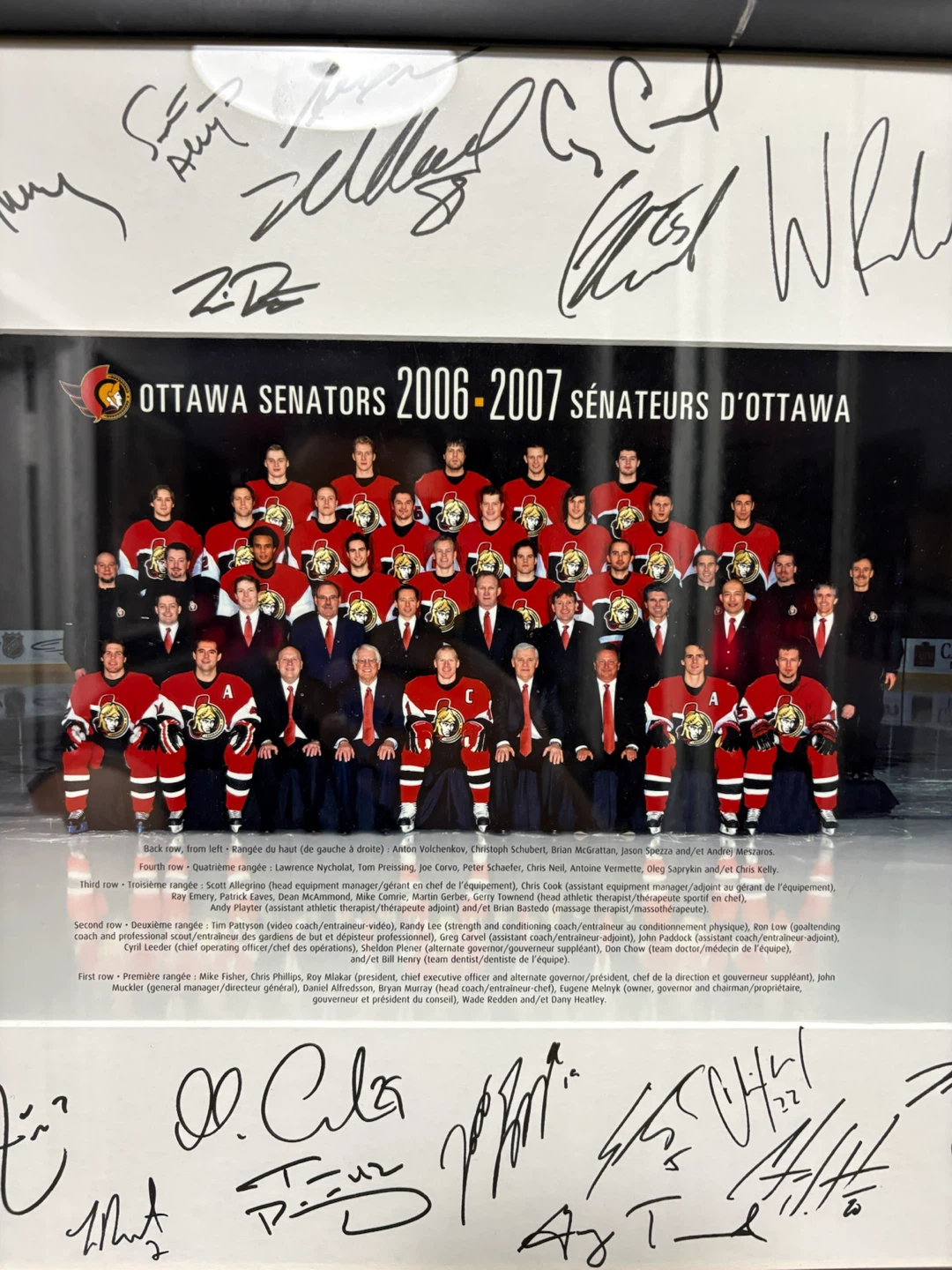 Ottawa Senators 2006-2007 Signed Team Photo