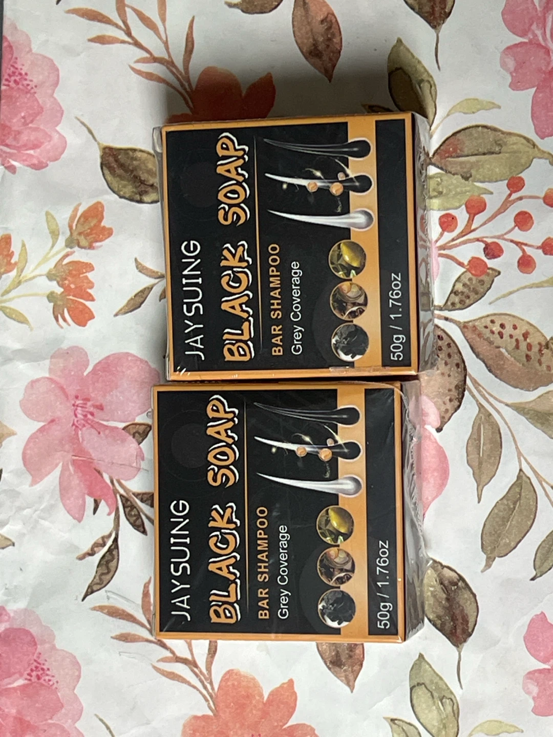 Jaysuing Black Soap Bar Shampoo Grey Coverage