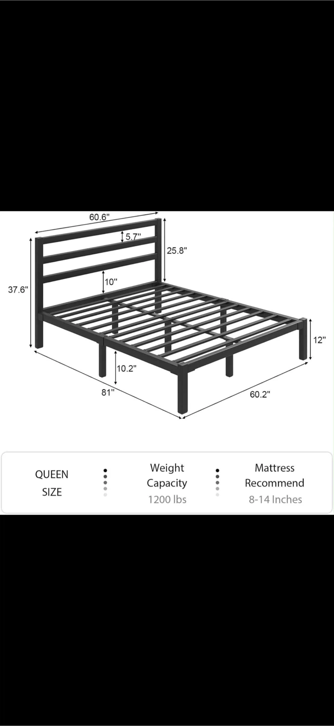 Queen Size Metal Bed Frame - photo 3