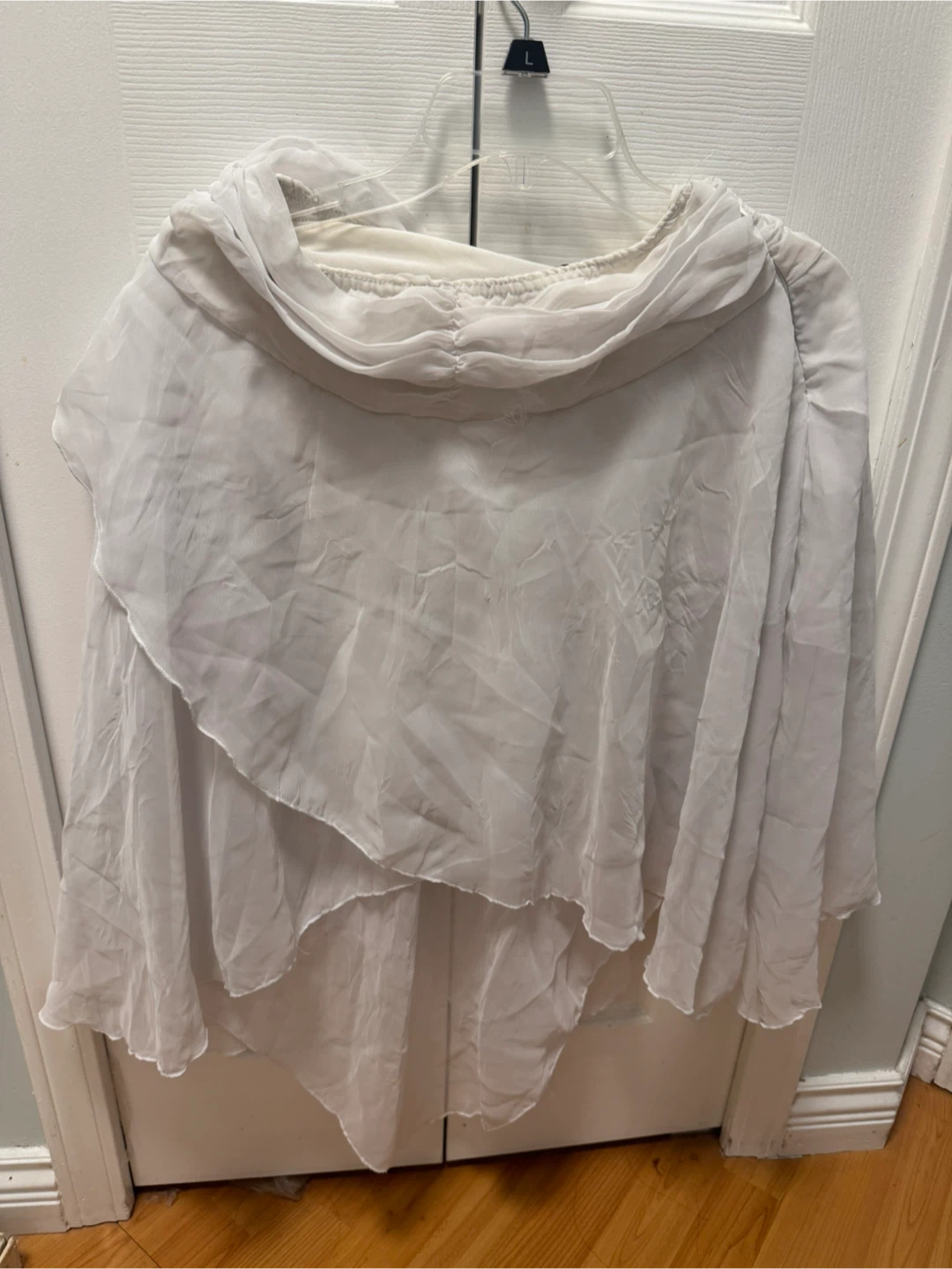 White Chiffon Tiered Overlay Skirt