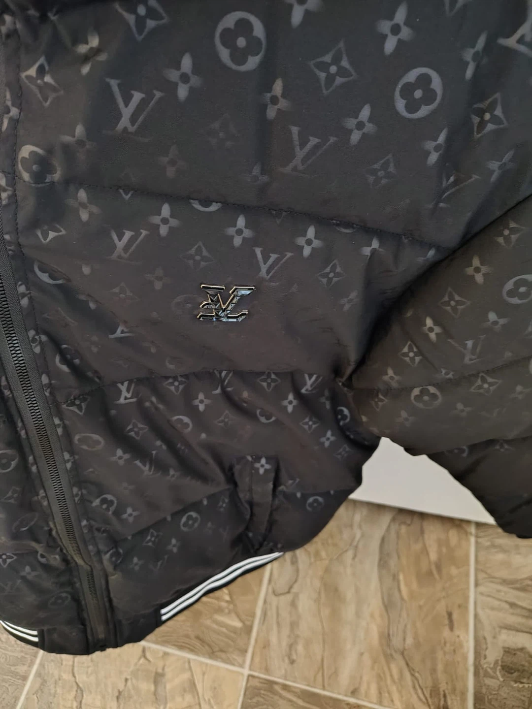 Black Louis Vuitton Monogram Puffer Jacket - photo 2