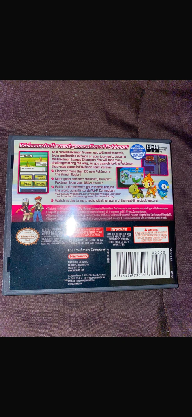 Nintendo DS Pokemon Pearl Version Game - photo 2