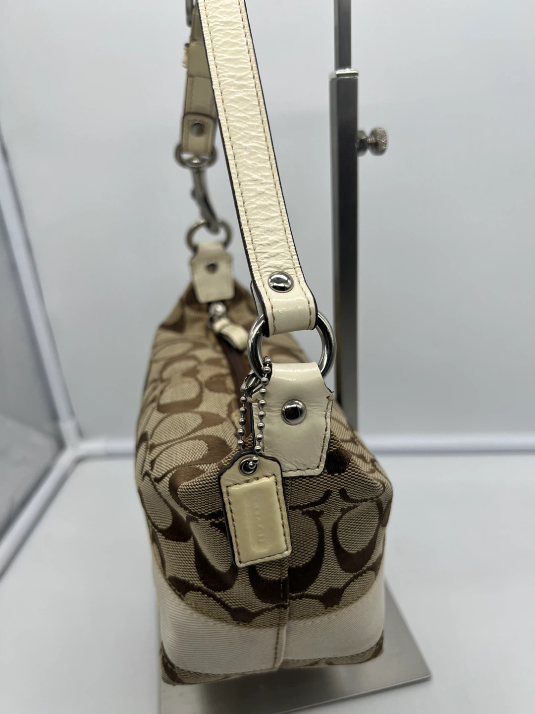 COACH F40024 Y2K Hamptons Demi Sig Stripe Canvas Mini Hobo Pouch - photo 3