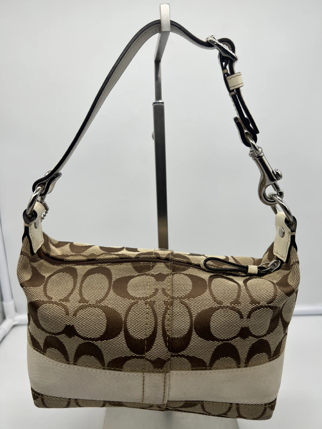 COACH F40024 Y2K Hamptons Demi Sig Stripe Canvas Mini Hobo Pouch - photo 4