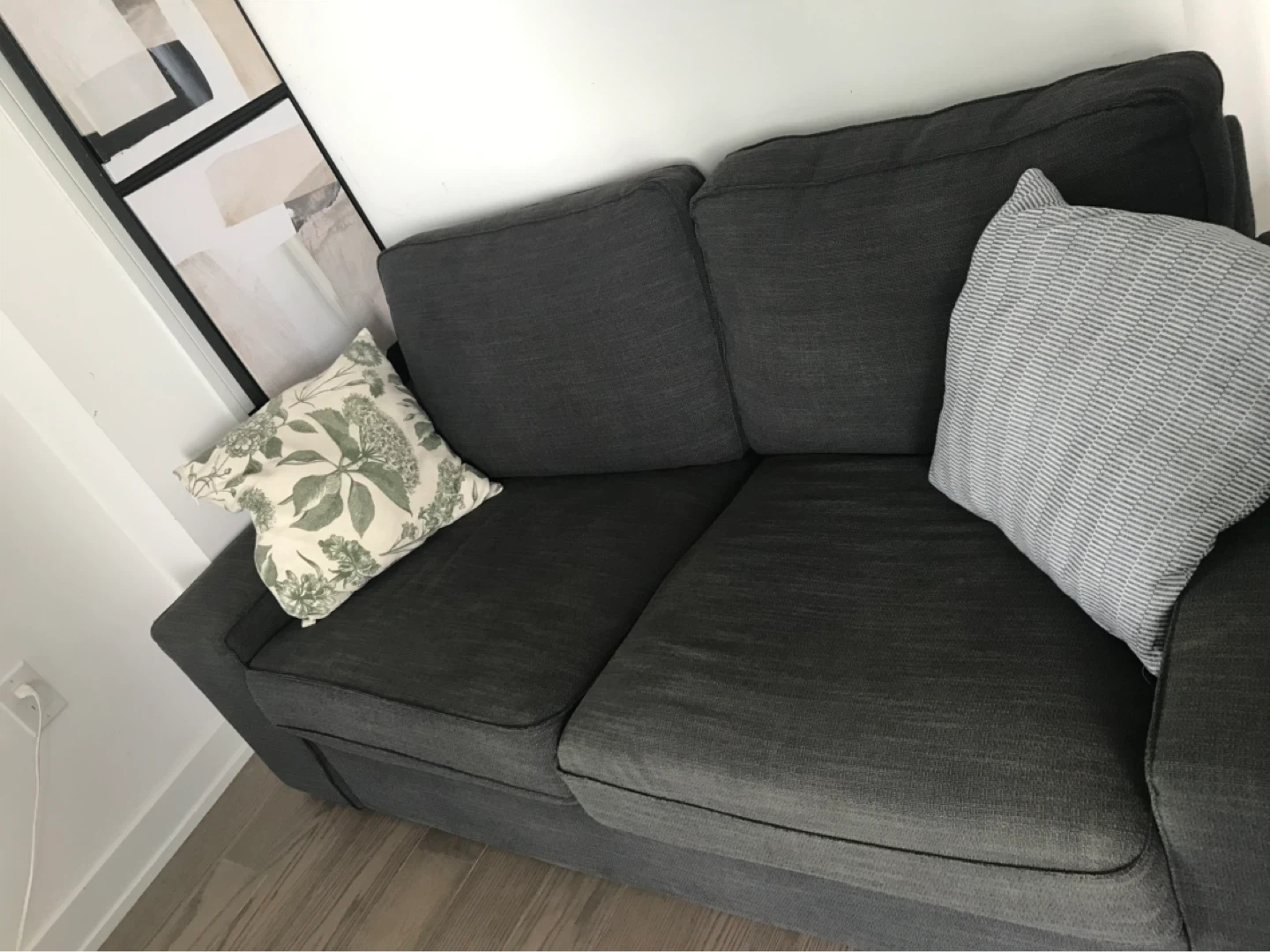 Dark Grey Sofa with Pillows - photo 3