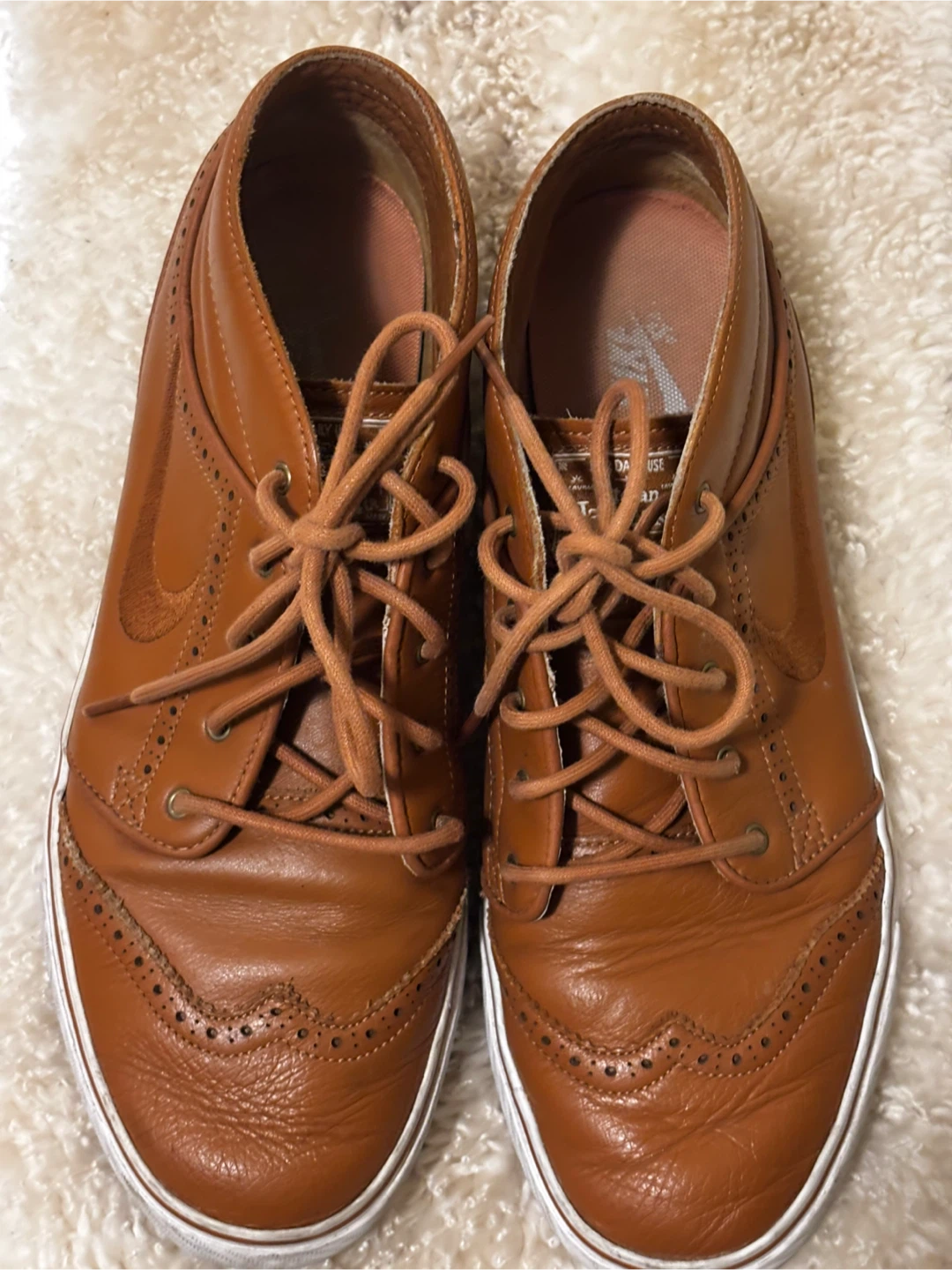 Nike Men's Brown Leather Wingtip Sneakers - photo 2