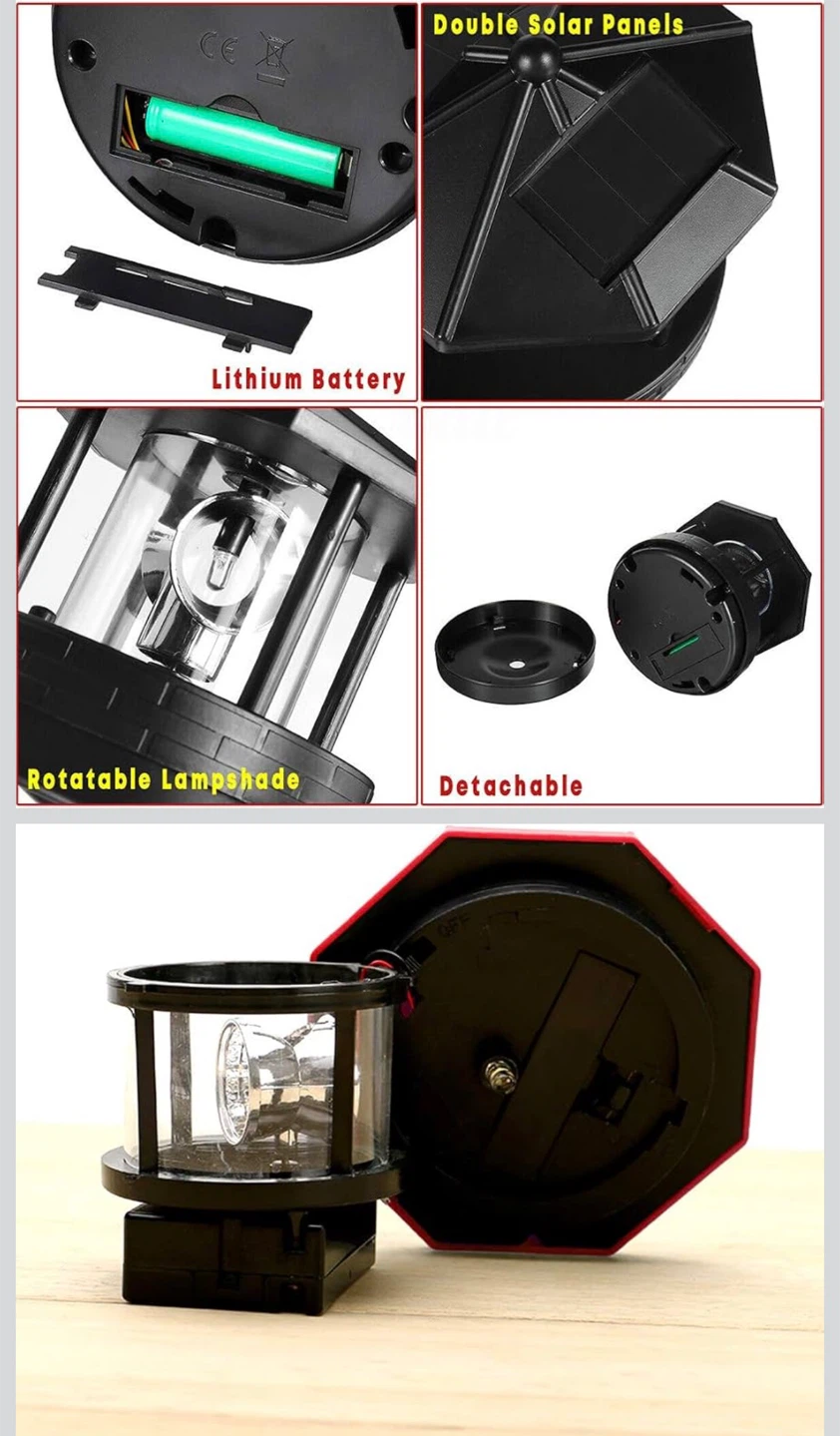 Solar powered led Rotating lighthouse light - photo 2