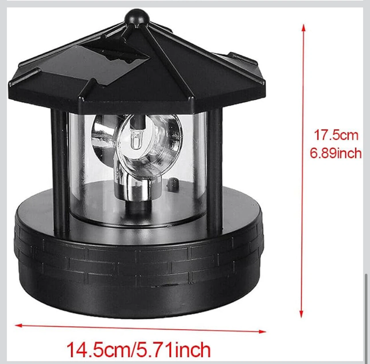 Solar powered led Rotating lighthouse light - photo 3