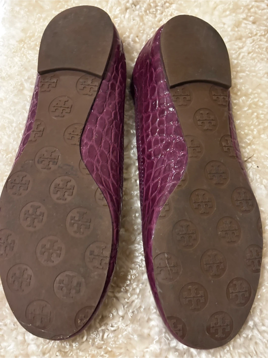 Tory Burch Purple Croc Embossed Ballet Flats - photo 2