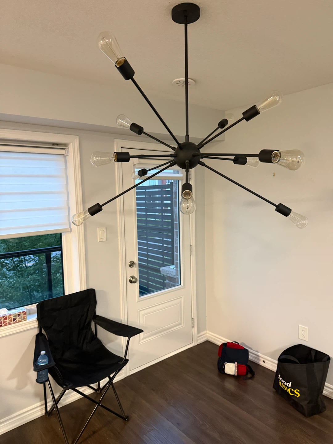 Modern Black 12-Light Sputnik Chandelier + Bulbs – - photo 3