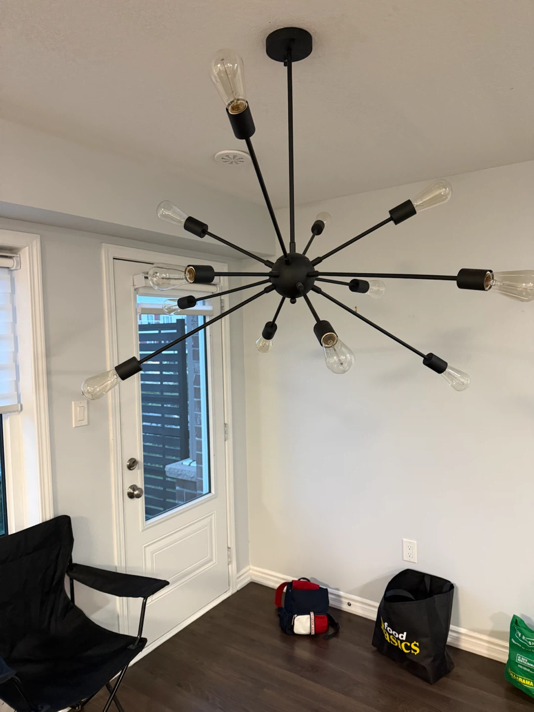 Modern Black 12-Light Sputnik Chandelier + Bulbs – - photo 4