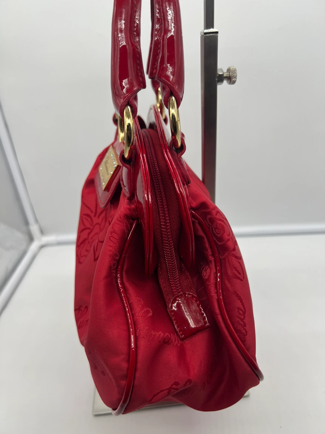 Blumarine Red Monogram Top Handle Bag - photo 5