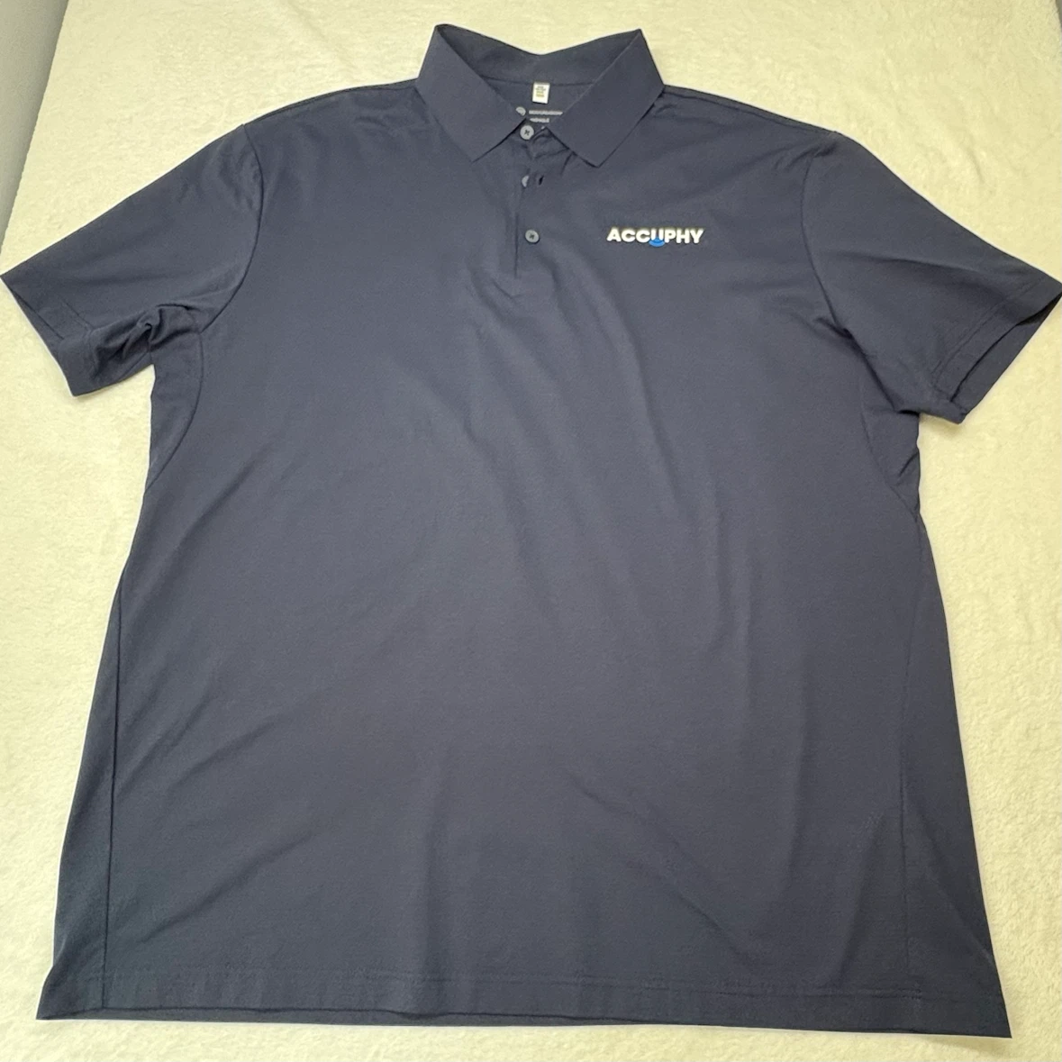 Accuphy Navy Blue Short Sleeve Breathable Golf Polo Shirt XL - photo 3