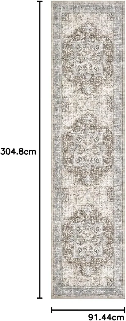 3'x10' Vintage Medallion Runner Rug - photo 3