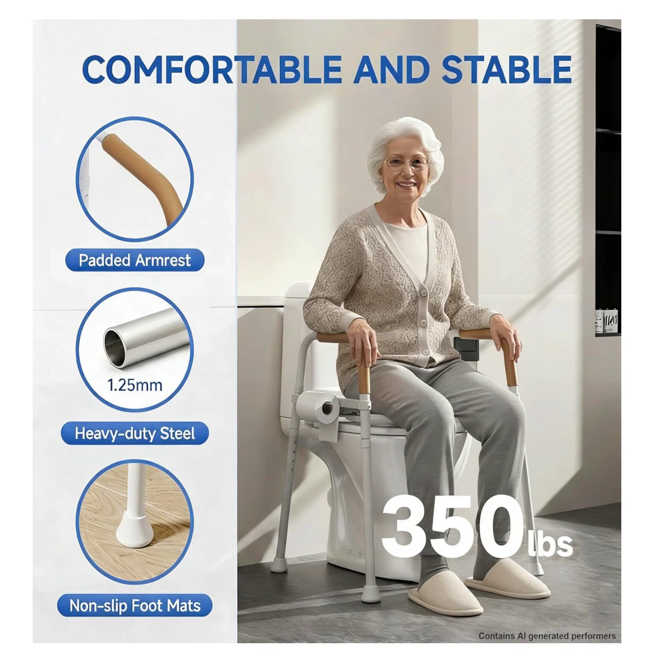Raised Toilet Seat with Handles T70 - photo 2
