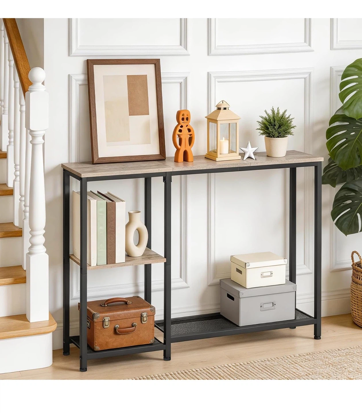 Narrow Console Table 44.9" Grey/Black G01 - photo 5