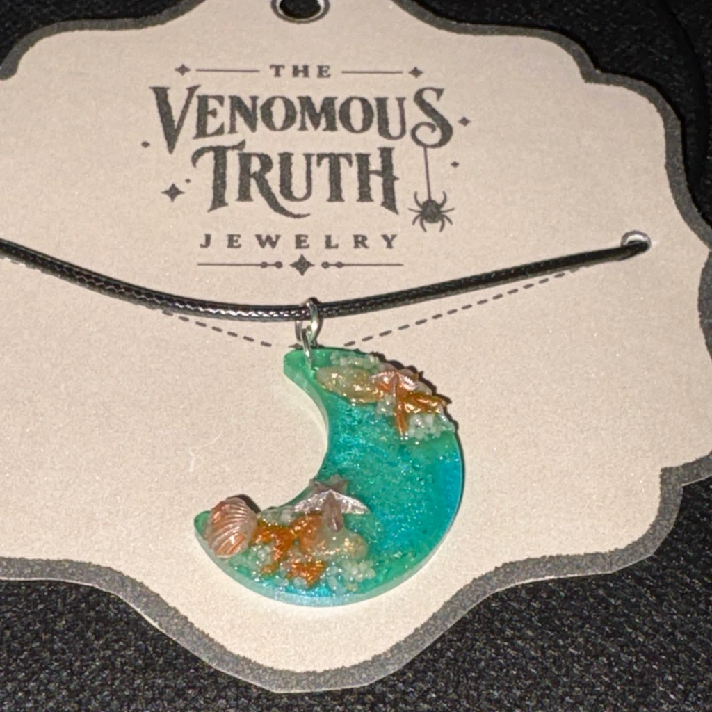 The Venomous Truth Jewelry Crescent Moon Pendant Necklace