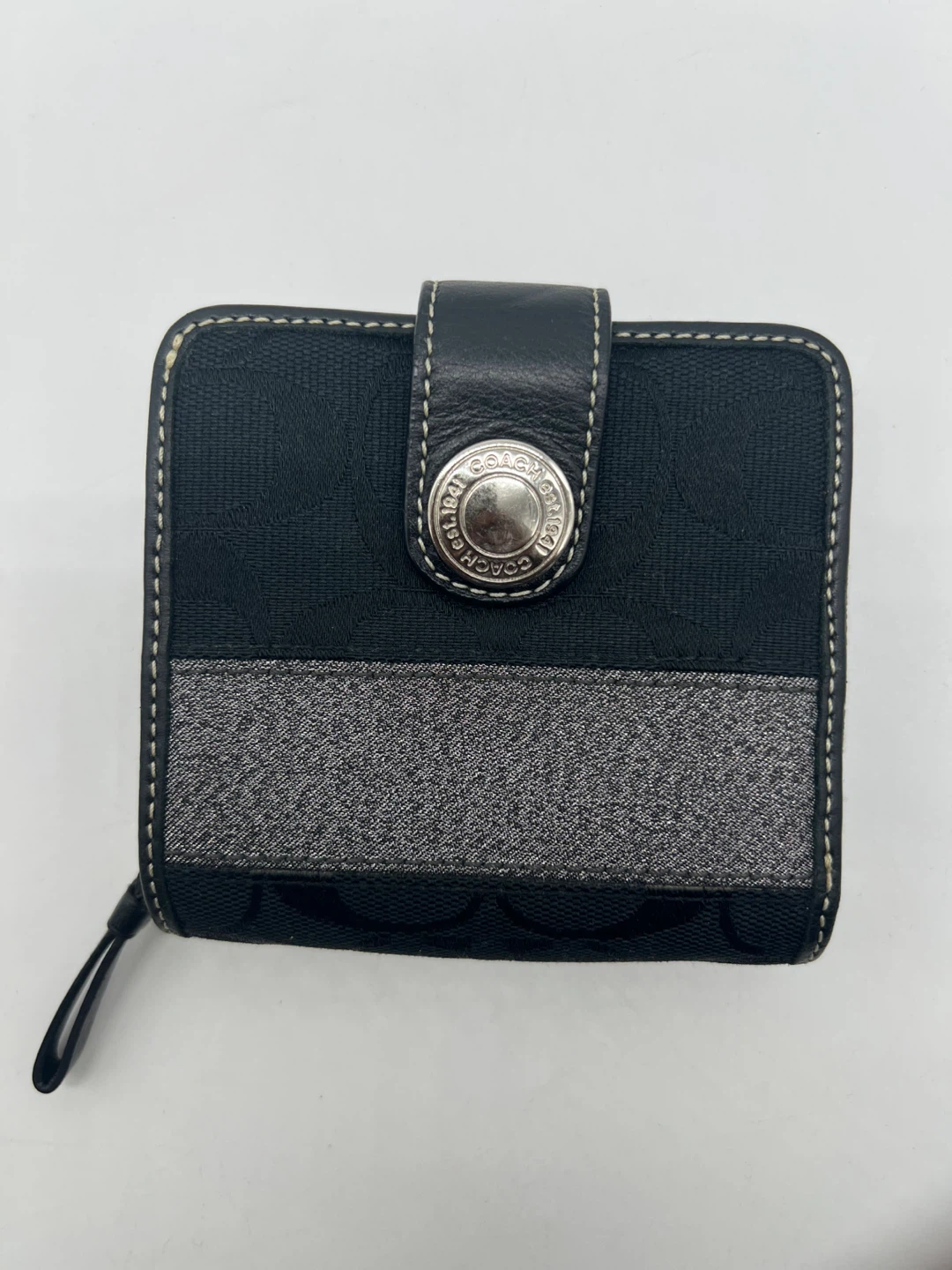 Coach Legacy Stripe Signature Canvas Glitter Wallet