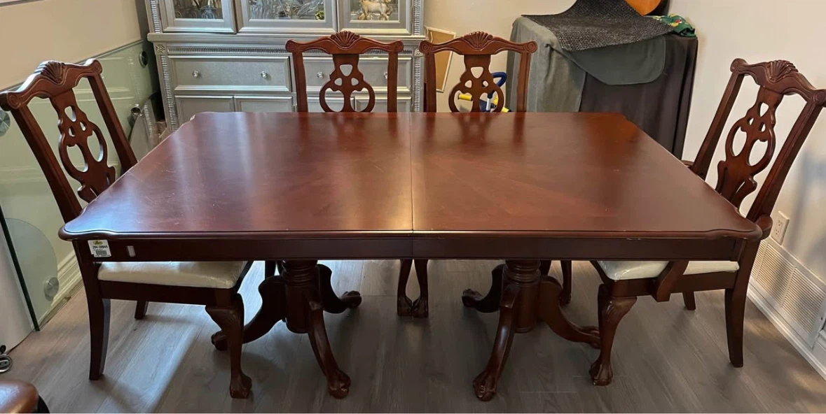 Leon's Wooden Dining Table and Chairs Set