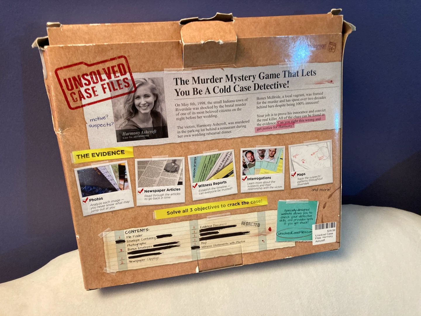 Unsolved Case Files Harmony Ashcroft Case Murder Mystery Game - photo 2