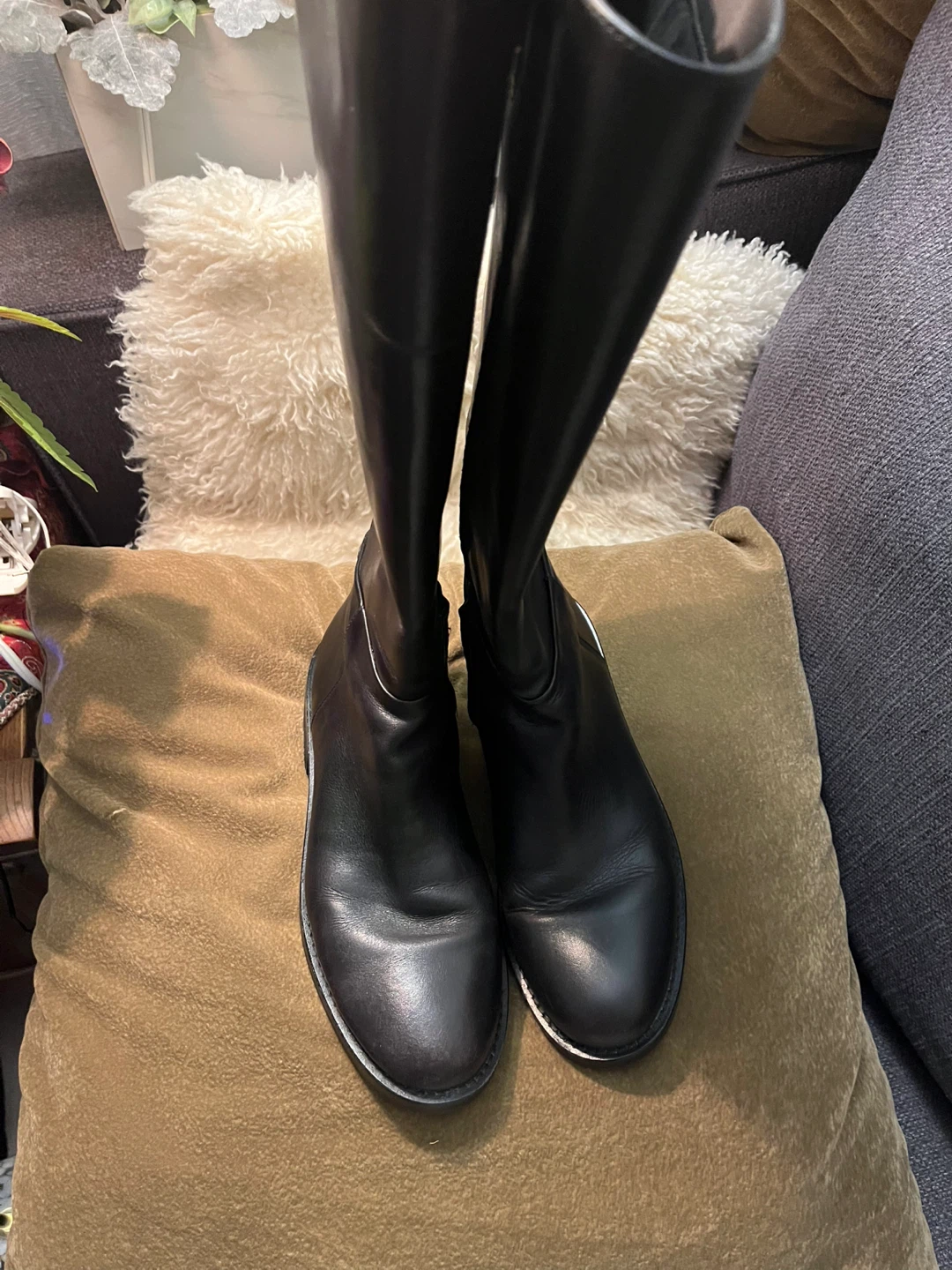 Sam Edelman Milla Black Leather Knee - Size US 7.5M / EUR 38