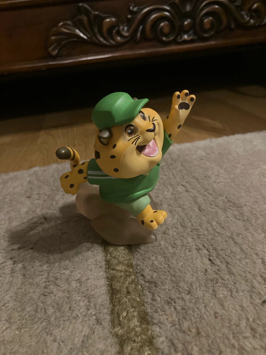 Cheetah Figurine with Green Cap