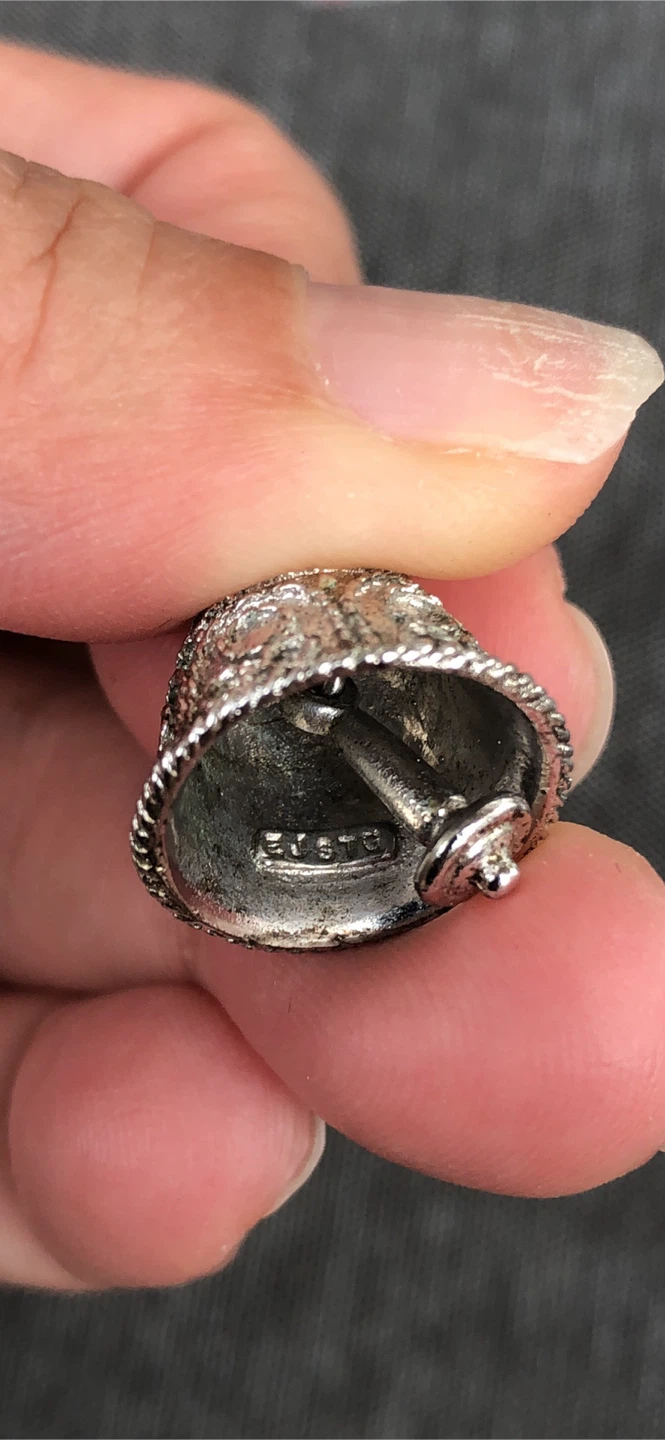 Vintage Silver Tone Hand Bell Charm Pendant - photo 5