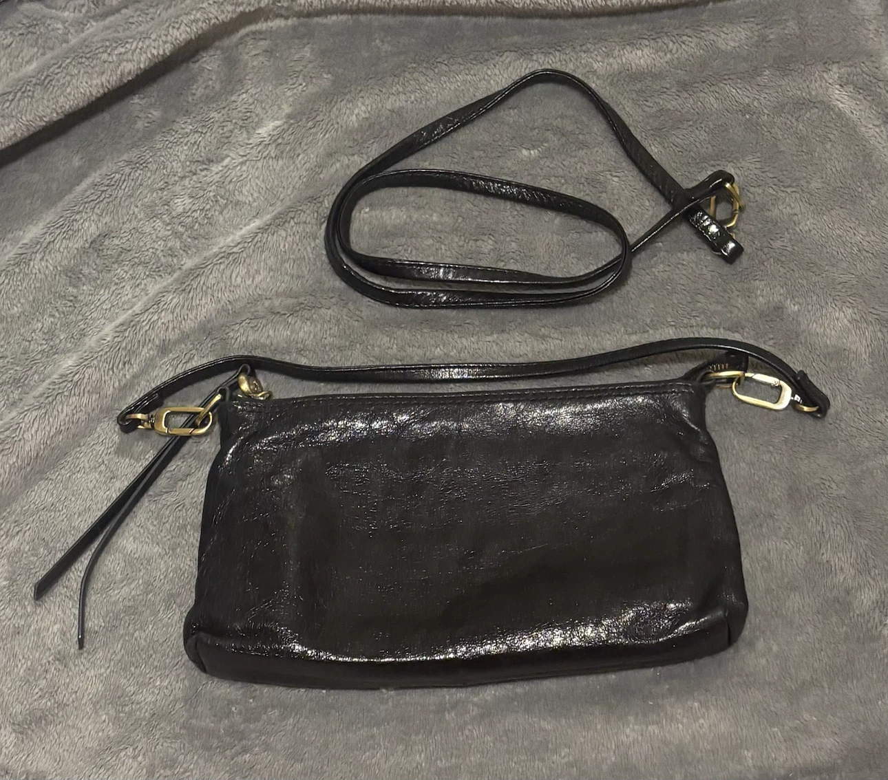 Black Leather Clutch Purse