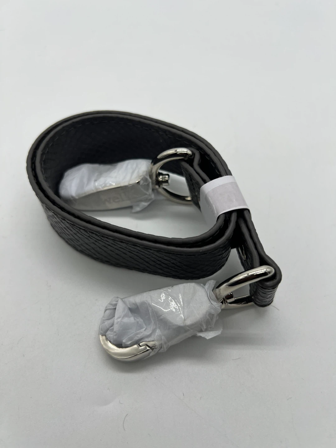 Jewell Gray Purple Faux Leather Bag Strap