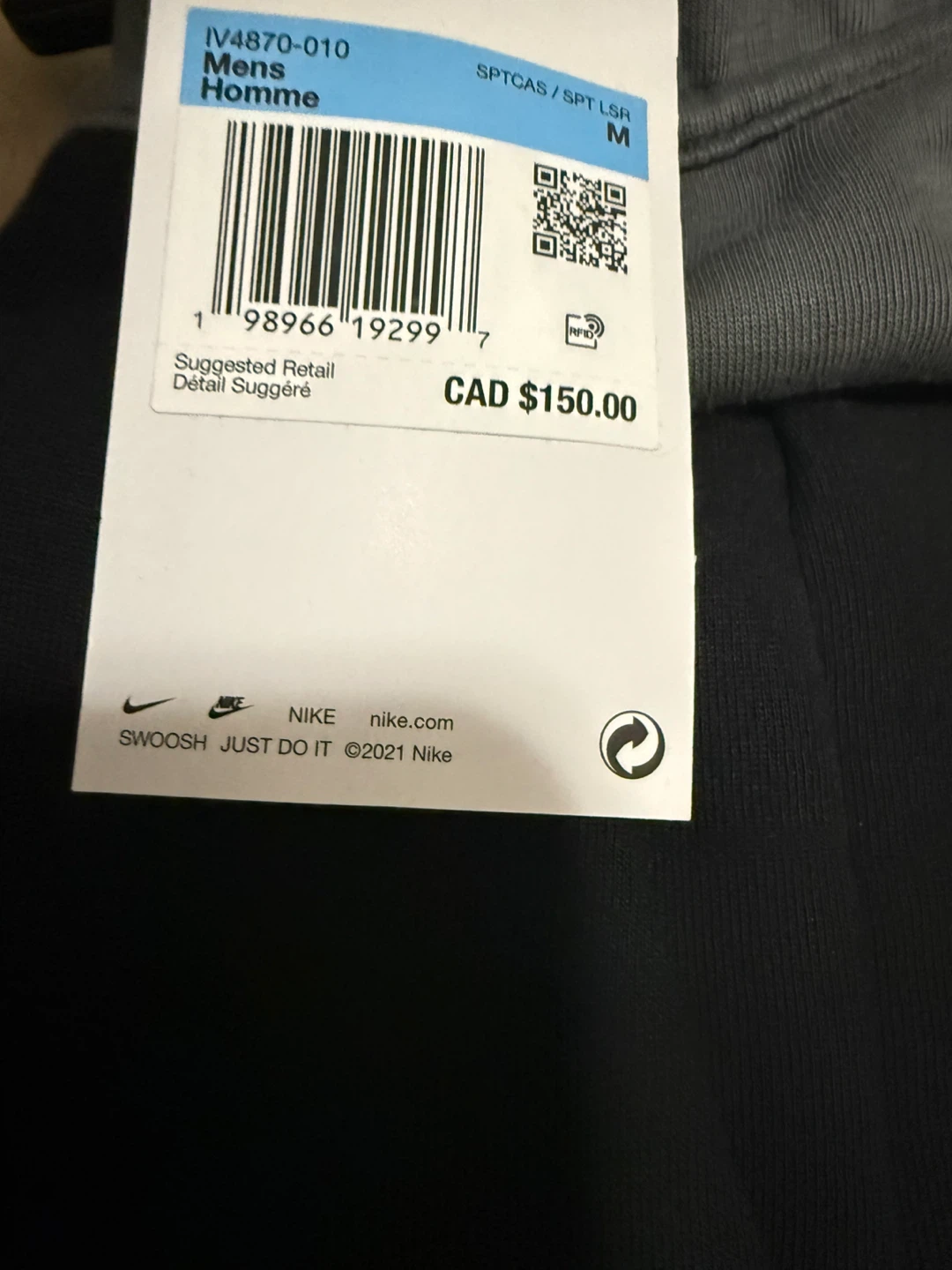 Nike Tech Fleece Men's Joggers Black/Grey Size M