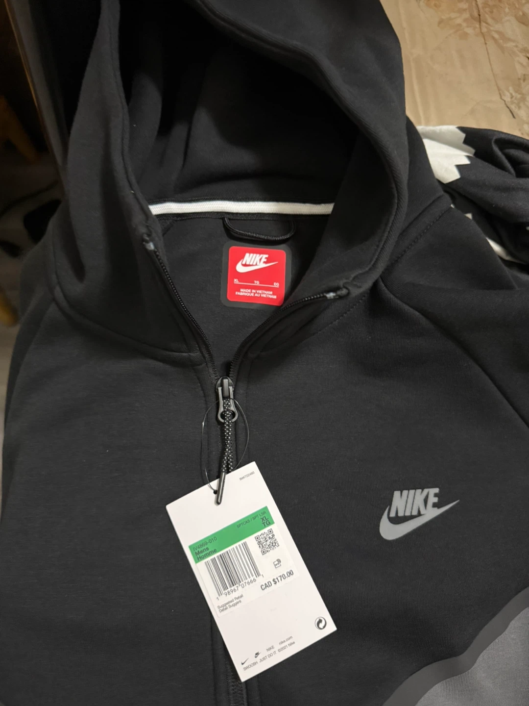 Nike Tech Fleece Full-Zip Hoodie - Black/Grey - XL - photo 2
