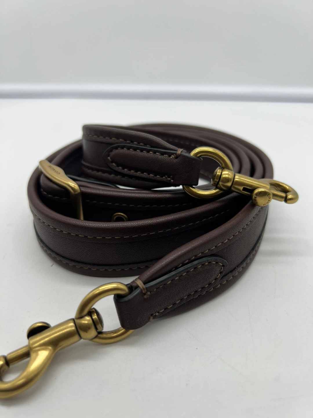 Coach Brown Leather Gold Tone Medium Replacement Bag Strap