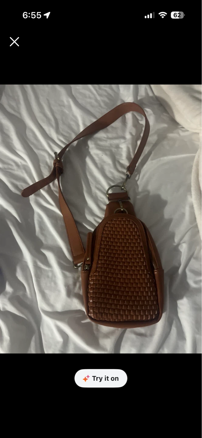Brown Woven Sling Bag