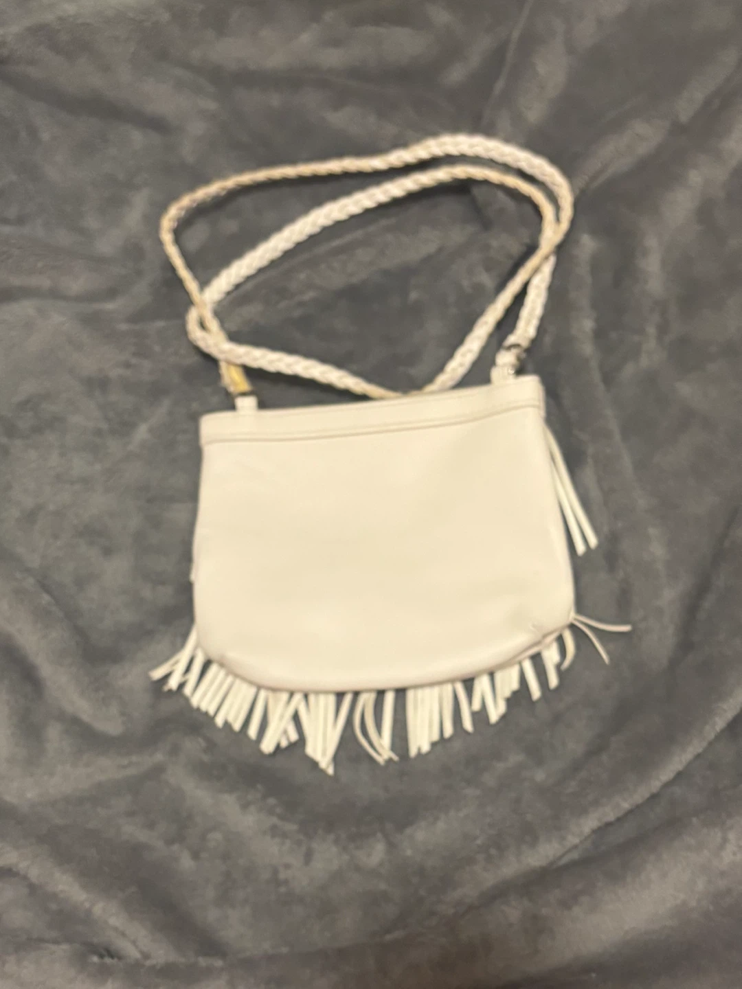 White Faux Leather Fringe Crossbody Bag - photo 2